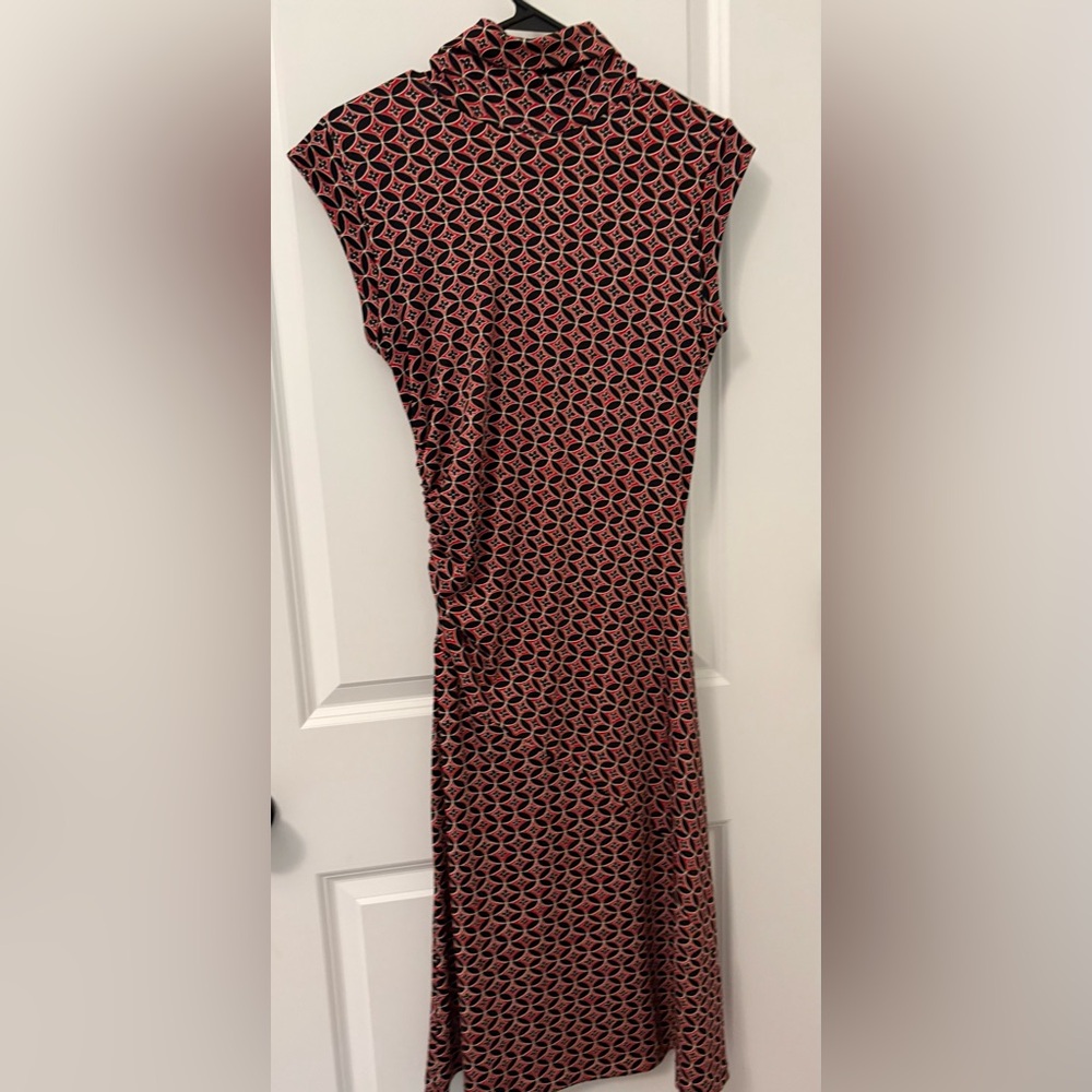 NWOT Maggie Lawrence Elegant Black and Red Patterned Dress